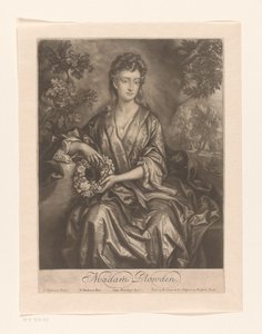 Portret af Sarah Chicheley Madam Plowden (titel på objekt) af William Faithorne (I)