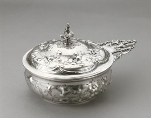 Porringer med låg, ca. 1856 (sølv) af William Forbes
