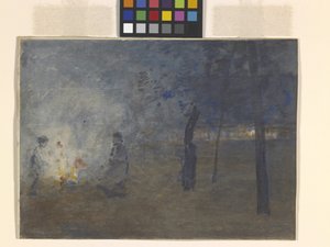 Brændende blade (akvarel på papir)