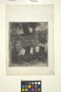 Landskab med faun og pool (reflekteret landskab) (ætsning)