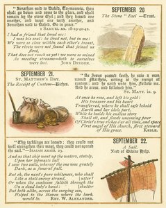 Side fra The Bible Emblem Anniversary Book (farvelitografi) af William Foster