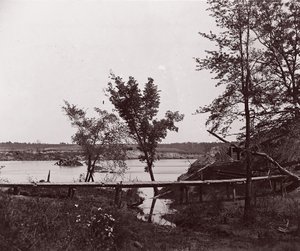 Fort Darling. Maskeret batteri og obstruktion i James River, ca. 1865.