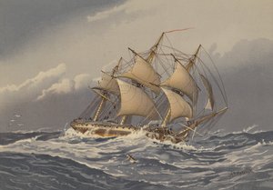 En fregat med 28 kanoner, omkring 1794