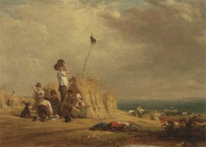 Middagshvile, høst (olie om bord)