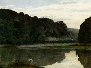 Landskab med fiskehejre, 1868