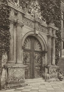 Doorway, The North Doorway, Hatfield House, Herts (s/h-billede) af William Galsworthy Davie