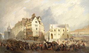 Udsigt over Lawn Market, Edinburgh