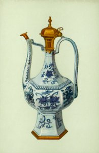 Ewer, periode med Wan Li, kinesisk, med Augsburg-bjerget (farve litho) af William Gibb