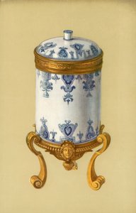 Toiletpotte, St Cloud, med Ormolu Mount (farve litho) af William Gibb