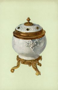 Vase, Fuchien porcelæn, med Louis XIV, sølvforgyldt mount (farve litho) af William Gibb