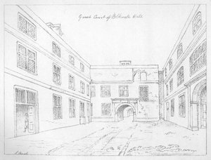 Great Court of Blackwell Hall, City of London, 1886. af William Griggs