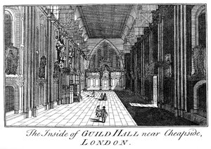 The Inside of Guild Hall nær Cheapside, London, c1700-tallet 1886.