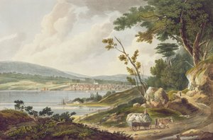 Newburg, nr. 14 fra Hudson River Portfolio, indgraveret af J. Hill, 1821-25
