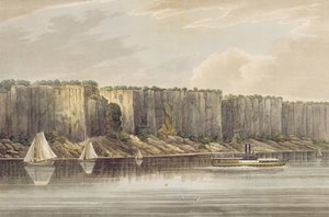 Palisades, nr. 19 af Hudson River Portfolio, indgraveret af J. Hill, 1821-25