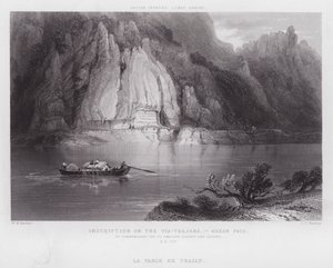 Inskription på Via-Trajana, Kazan Pass (gravering) af William H. Bartlett