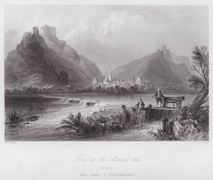 Scene i Altmuhl-thal, Bayern (gravering) af William H. Bartlett