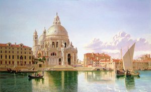 Udsigt over Santa Maria Della Salute, Venedig (olie på lærred) af William H. Burnett