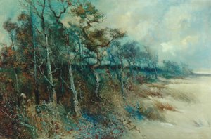 Træer i et sandet landskab, Heysham, 1915