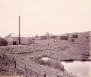 Oliepumpestation nær Athens for Lehigh Valley Railroad