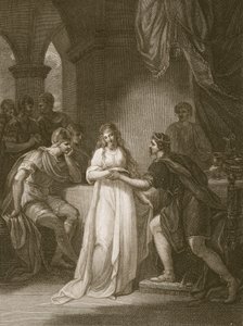 Vortigern og Rovena, indgraveret af Delatre, illustration fra David Humes 