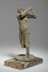 Maquette til figuren af en kvindelig golfspiller (plasticine)
