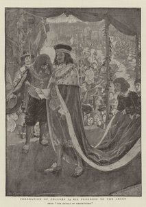 Kroningen af Charles I, hans fremgang til klosteret af William Hatherell