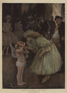 Amor i nød, en god fe (chromolitho) af William Hatherell
