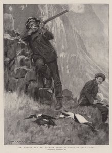 Dr. Nansen og Mr. Jackson skyder Loons på Cape Flora af William Hatherell