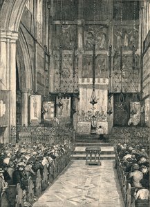 Interiør af St. Albans Church, Holborn, slutningen af det 19. århundrede. af William Hatherell