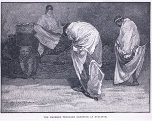 Kejser Theodor giver audiens af William Hatherell