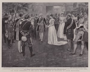 Fredskonferencen i Haag, Modtagelse af Delegerede ved Dronning Wilhelmina af William Hatherell