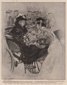 Dronningen og hendes sygeplejersker, inspektionen i Viceregal Lodge, Dublin af William Hatherell