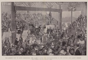 Dronningens besøg i South Kensington, Hendes Majestæt lægger grundstenen til Victoria and Albert Museum af William Hatherell