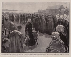 Efterfølgeren til Leda-hændelsen, begravelsen af den franske fisker i Etaples af William Hatherell