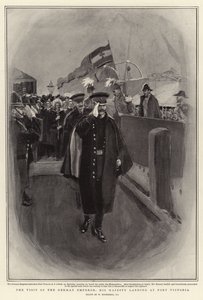 Besøget af den tyske kejser, Hans Majestæt lander i Port Victoria af William Hatherell