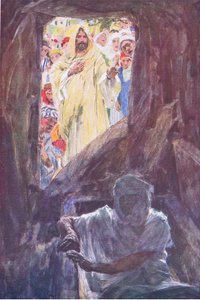 Opstandelsen af Lazarus, fra The Bible Story udgivet af Hodder & Stoughton, ca. 1930 af William Hatherell