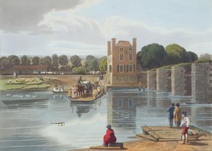 Datchet Ferry, nær Windsor, indgraveret af Robert Havell den Yngre (1793-1878) udgivet 1818 (akvatinte) af William Havell