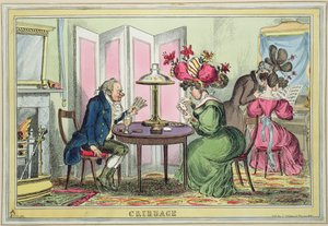 Cribbage, udgivet af Thomas McLean, London (farvet radering) af William Heath