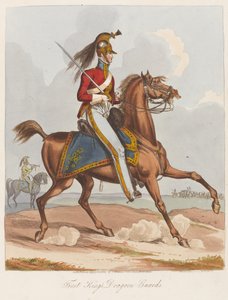 First Kings Dragoon Guards, 1820 (farvet akvatint) af William Heath