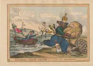 Imperial Bears Grease Grækenland eller et kig ind i fremtiden. Karikatur om den russisk-tyrkiske krig, 1828. af William Heath