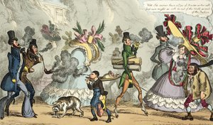 Puff, Puff, It is an Age of Puffing, Puff, Puff, Puff, udgivet september 1827 af Thomas McLean, London (farvet radering) af William Heath