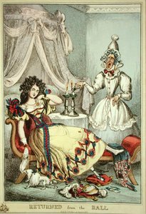 Returned from the Ball, udgivet af Thomas McLean, London (farvet radering)