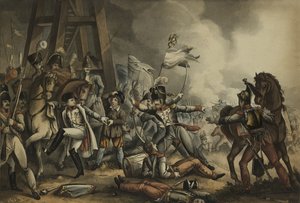 Sauve qui peut, eller Hver mand for sig selv, akvatint af Thomas Sutherland (1785-1838), udgivet af James Jenkins, 1. maj 1816 (farveakvatint) af William Heath
