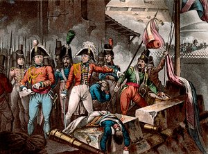 Hertugen af Wellington ved indtagelsen af Ciudad Rodrigo, Spanien, halvøkrigen, 1812 c1818. af William Heath