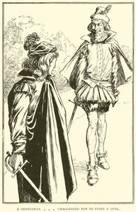 En gentleman? udfordrede ham til at kæmpe en duel af William Heath Robinson