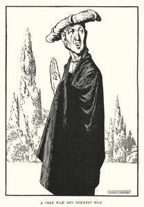 En meget klog og diskret mand (litho) af William Heath Robinson