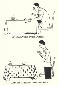 En akavet knibe og en kunstnerisk vej ud af det (litho) af William Heath Robinson