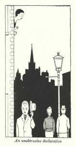 En diskret erklæring (litho) af William Heath Robinson