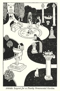 Kunstnerisk layout til en ren pyntehave (litho) af William Heath Robinson