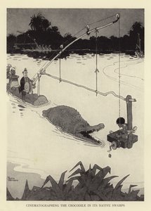 Kinematografi af krokodillen i dens oprindelige sumpe af William Heath Robinson
